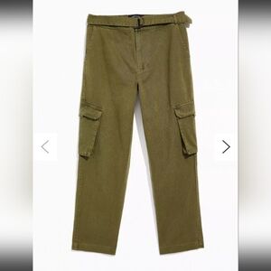 Native Youth Baggy Belted Olive Green Khaki Cargo Pant Utility Skater Emo Street